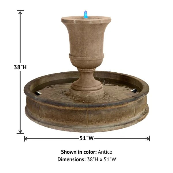Giannini Garden Fascea Urna Outdoor Water Fountain with 51" Pond 1703