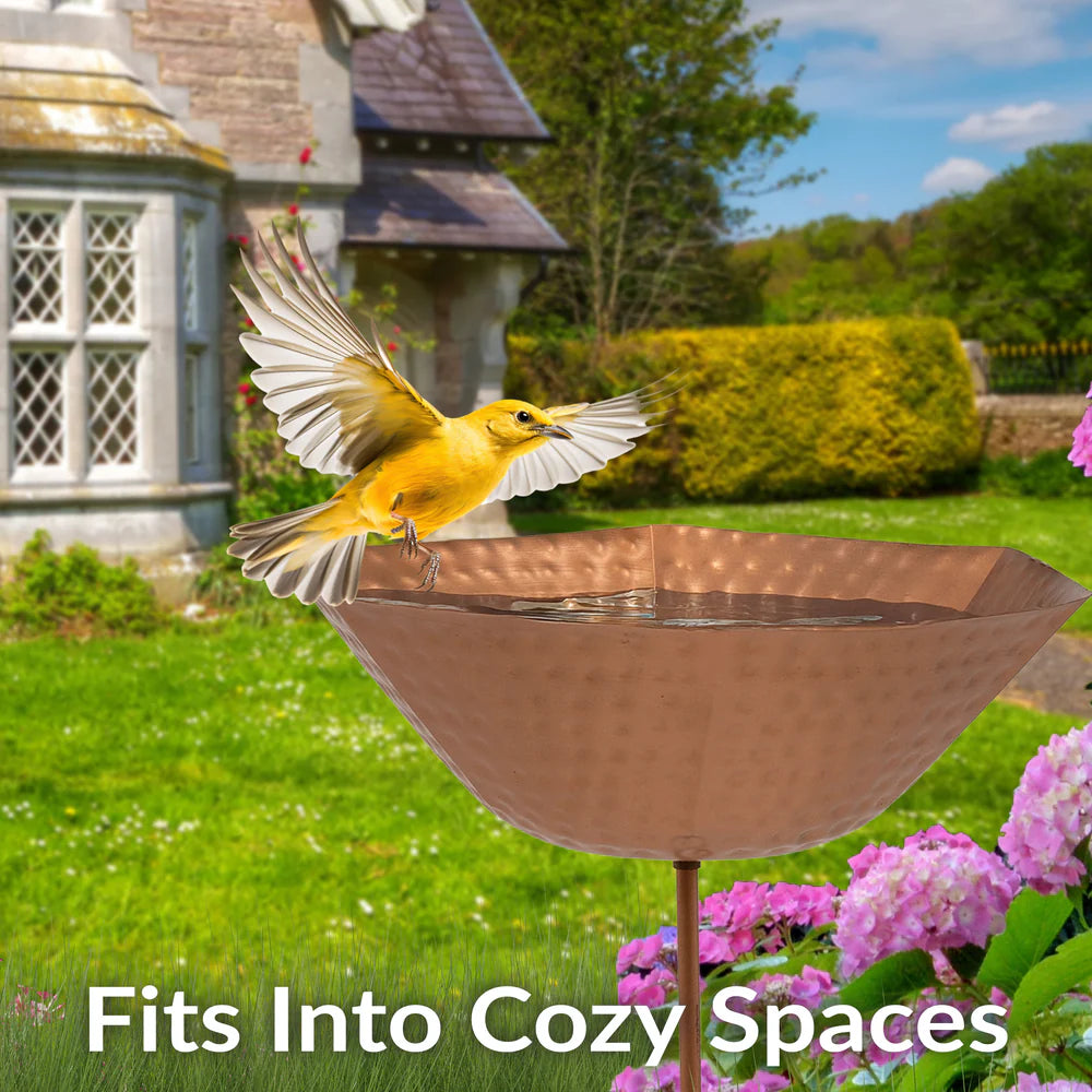 Sunnydaze 34.25" H Staked Copper Bird Bath with UV-Resistant Finish