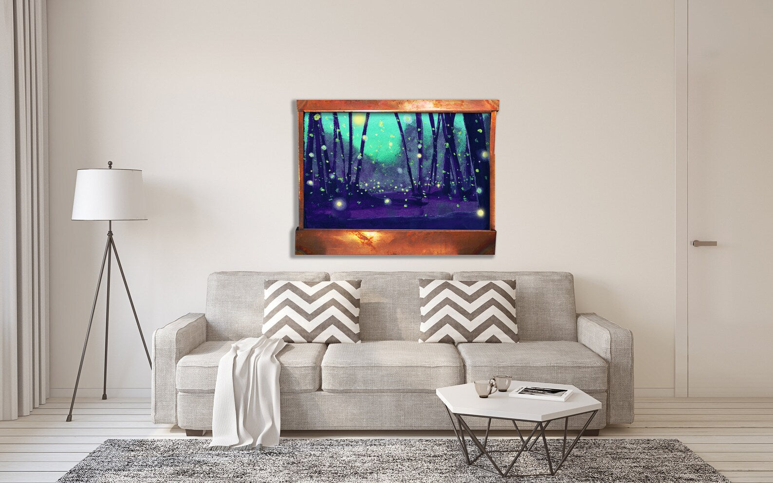 Cameron Harvey Fireflies in Summer 36″ H x 48″ W Indoor Wall Fountain