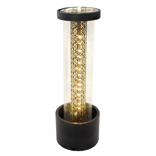 Sunnydaze 41.25" Glittering Rain Outdoor Water Fountain with Lights