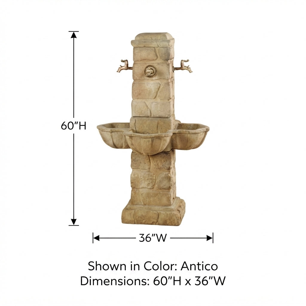 Giannini Garden Quattro Rustichella Outdoor Water Fountain For 4 Spouts 1145