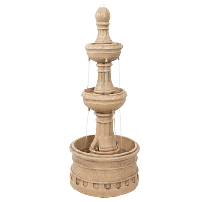Sunnydaze 39" H Cyprus 3-Tier Polyresin Outdoor Water Fountain