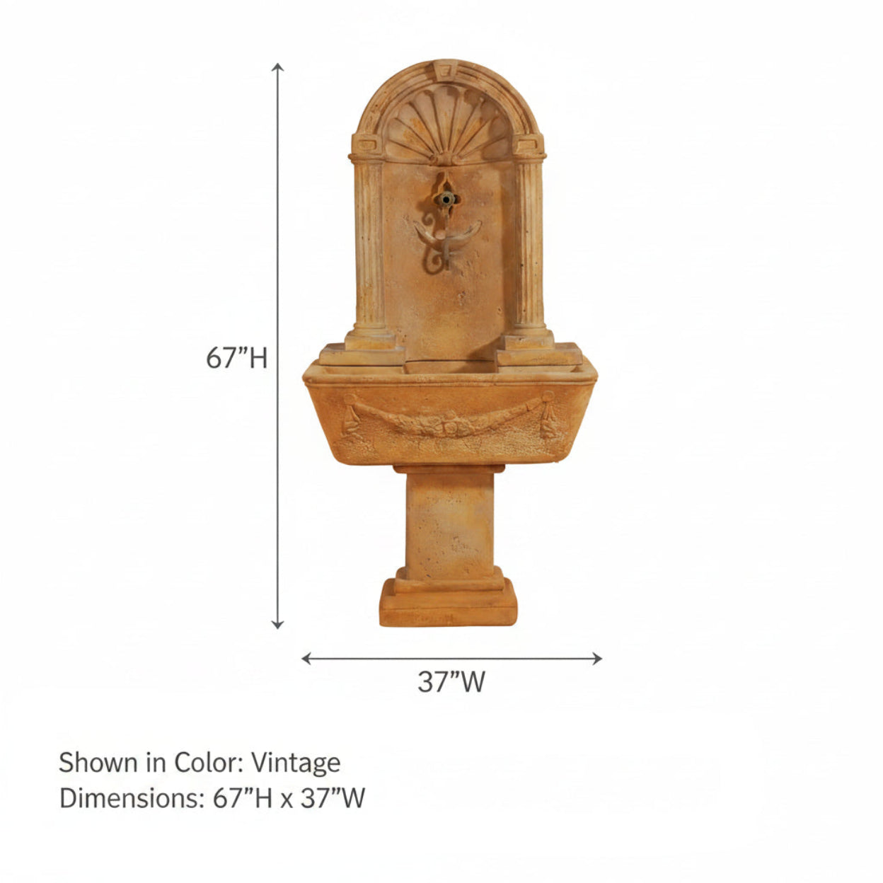 Giannini Garden Foritalico Outdoor Wall Fountain For Spout 1564C