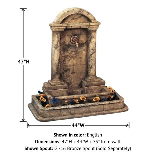 Giannini Garden Foro Romano Outdoor Water Fountain for Spout 187