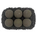 4-Inch Thunder Gray Lite Ceramic Stone Fire Balls - Set of 6