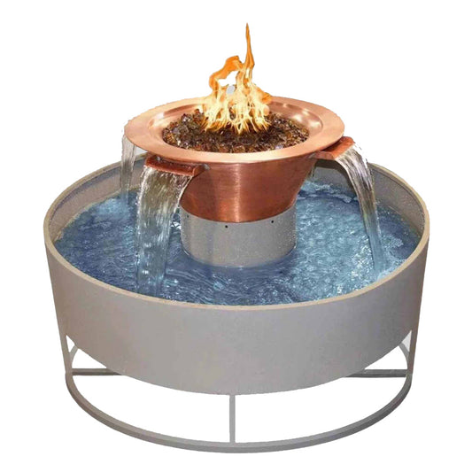 60" Olympian 4 - Way Spill Cazo  Fire & Water Bowl in Copper by The Outdoor Plus OPT-OLR60E12