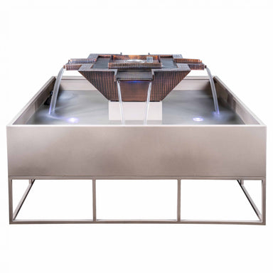 60" Square Olympian 4-Way Spill Fire & Water Bowl in Copper by The Outdoor Plus OPT-OLS60SE12