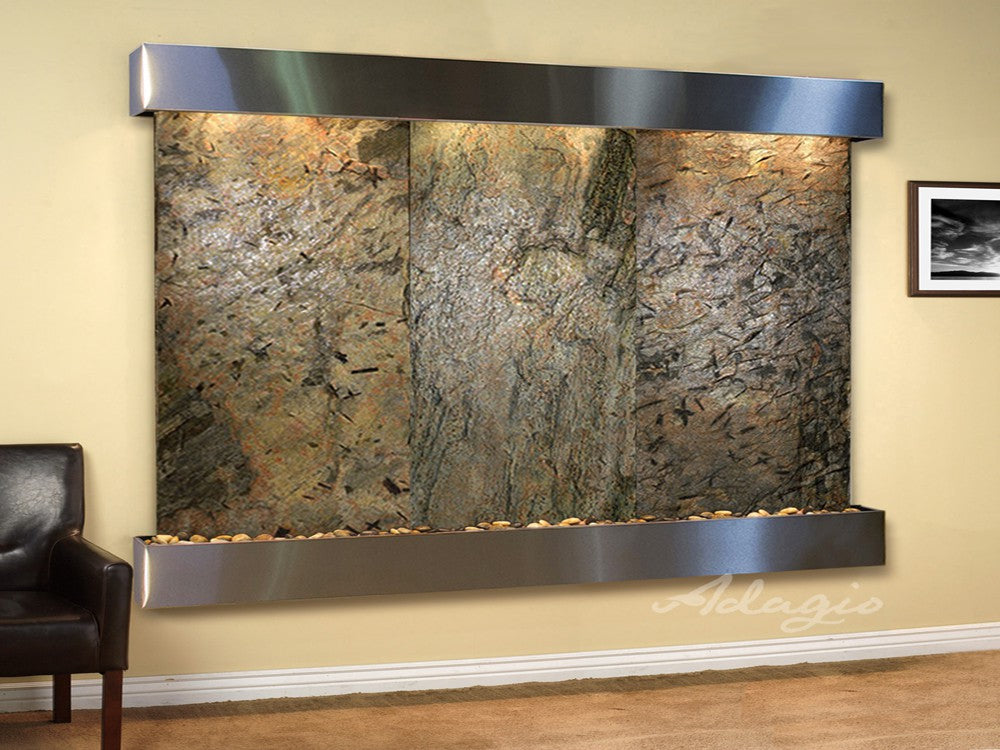 Adagio Solitude River 69"H x 78"W Indoor Wall Fountain SRR1011