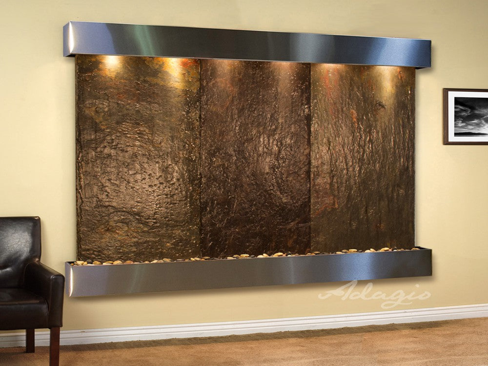 Adagio Solitude River 69"H x 78"W Indoor Wall Fountain SRR1011