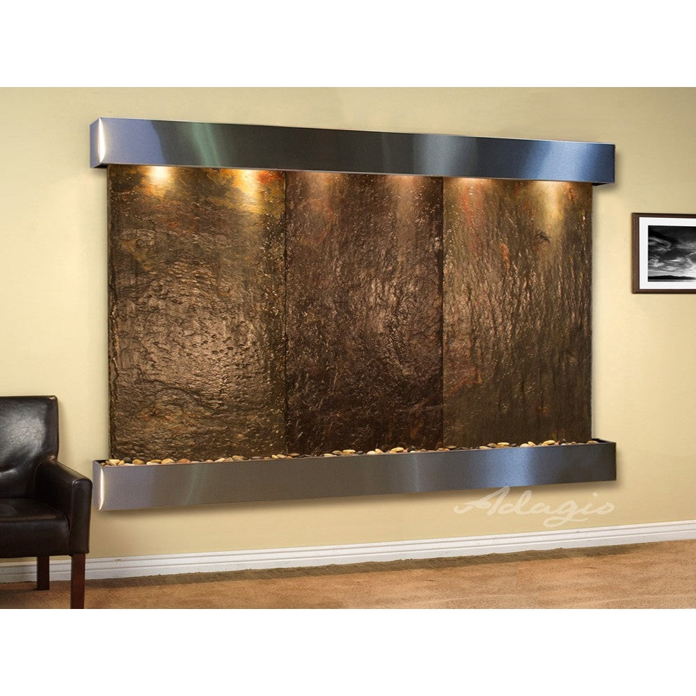 Adagio Solitude River 69"H x 78"W Indoor Wall Fountain SRR1011
