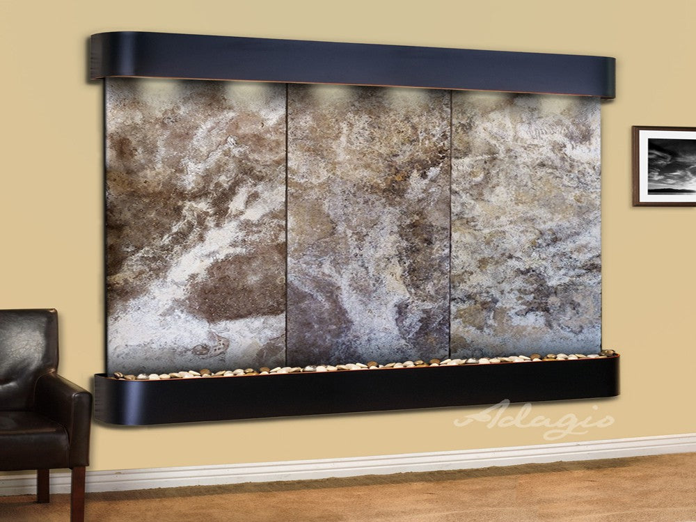 Adagio Solitude River 69"H x 78"W Indoor Wall Fountain SRR1011