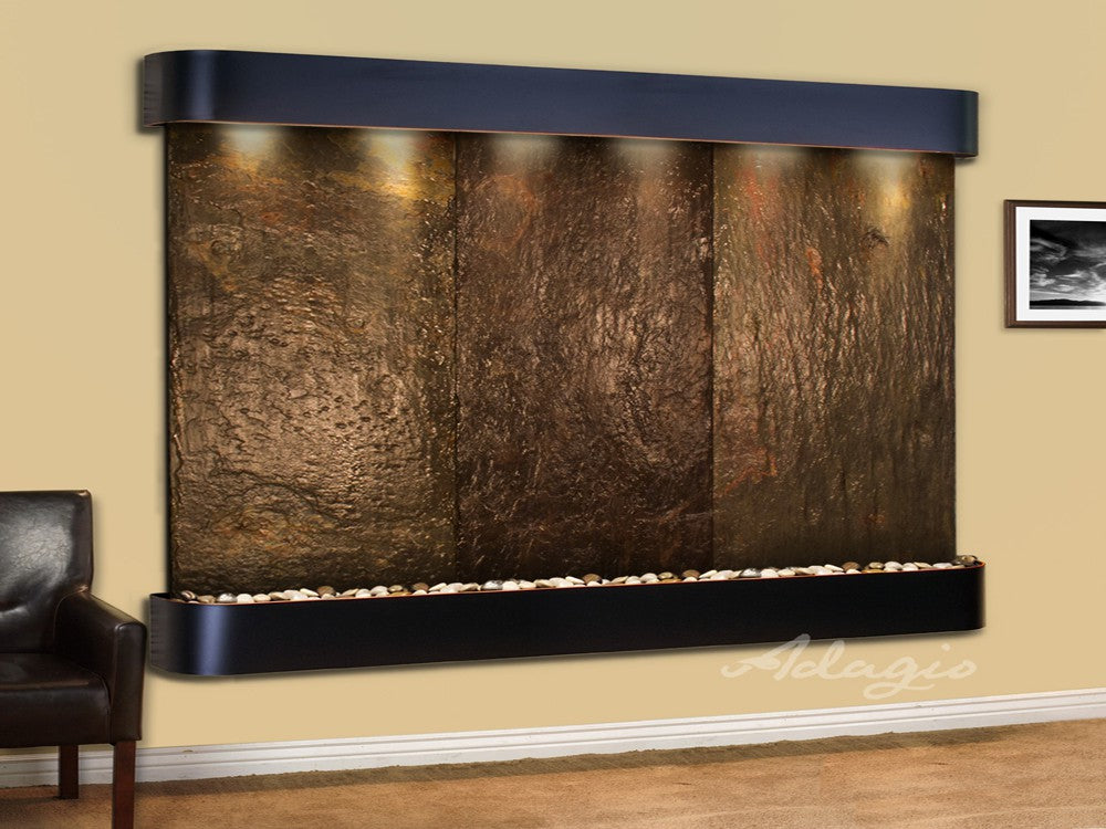 Adagio Solitude River 69"H x 78"W Indoor Wall Fountain SRR1011