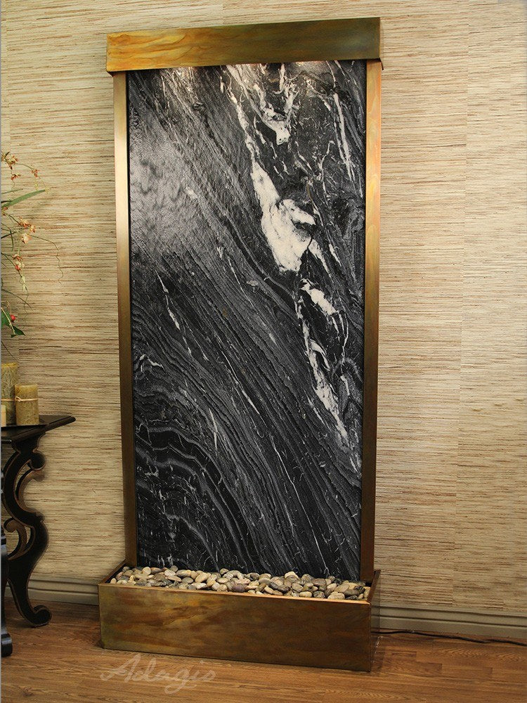 Adagio Tranquil River Flush Mounted to Rear of the Base 90"H x 41"W Indoor Floor Fountain TRF3512