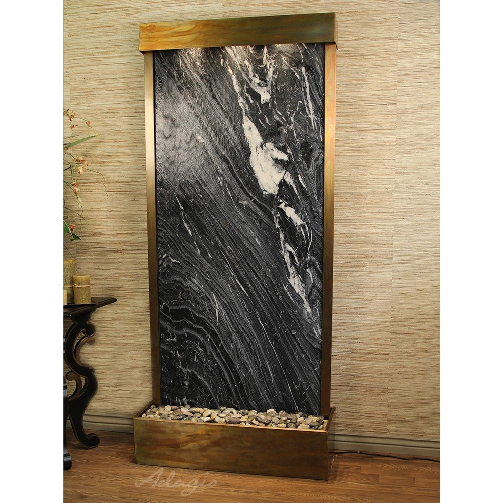 Adagio Tranquil River Flush Mounted to Rear of the Base 90"H x 41"W Indoor Floor Fountain TRF3512