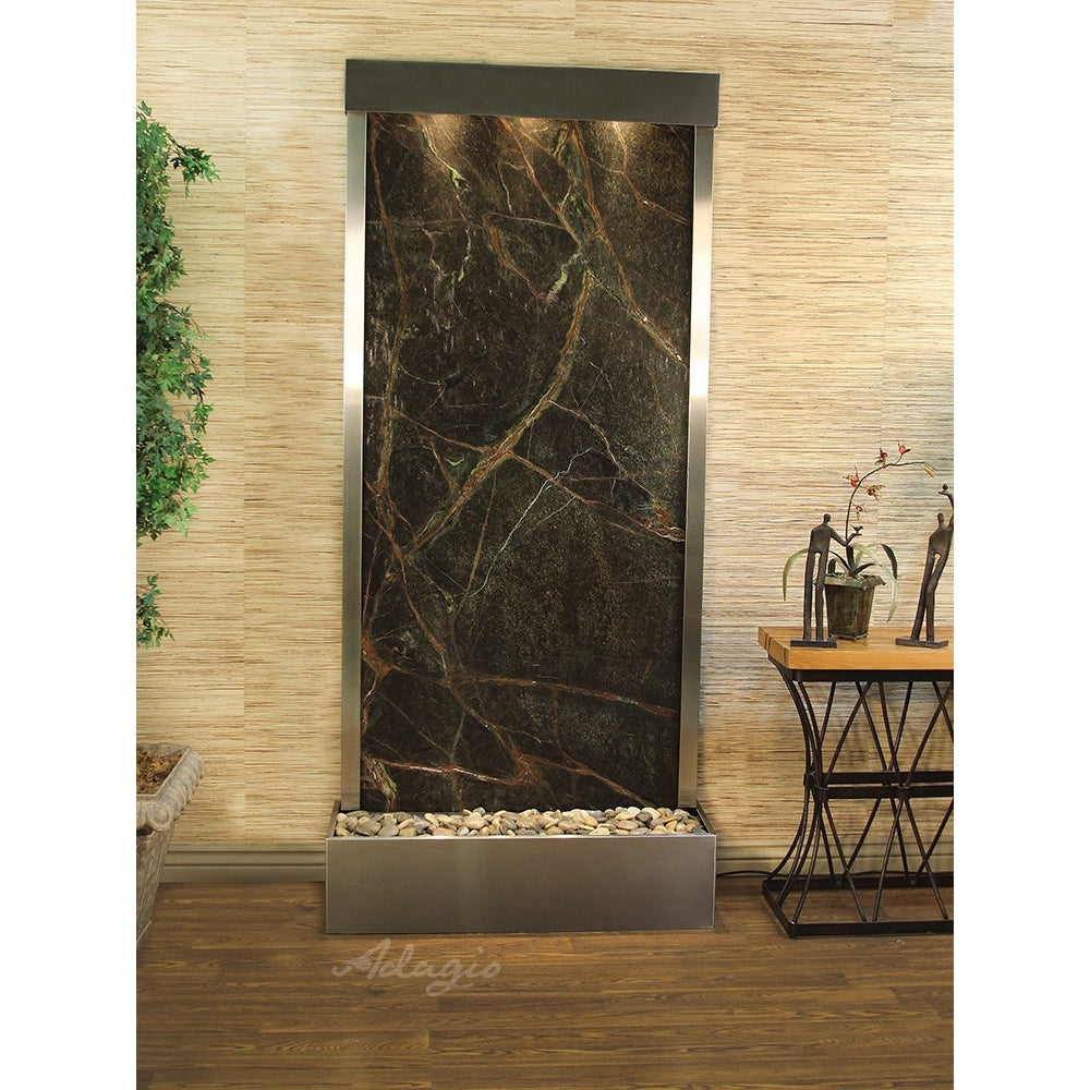 Adagio Tranquil River Flush Mounted to Rear of the Base 90"H x 41"W Indoor Floor Fountain TRF3512