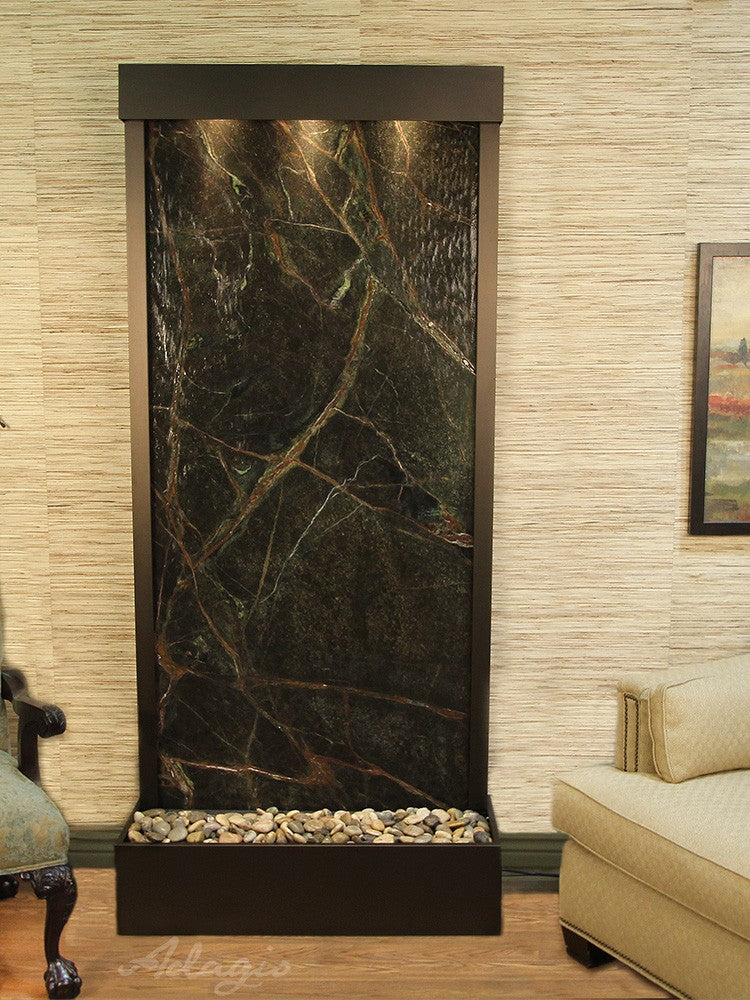 Adagio Tranquil River Flush Mounted to Rear of the Base 90"H x 41"W Indoor Floor Fountain TRF3512