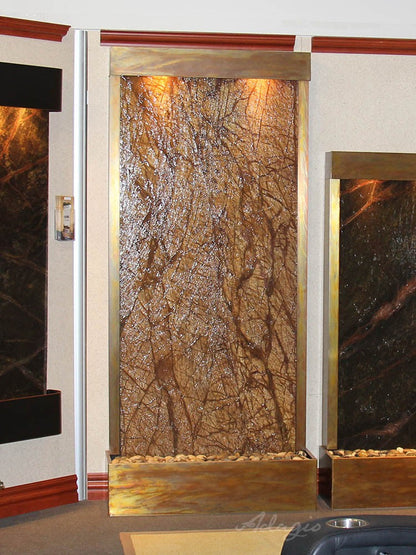 Adagio Tranquil River Flush Mounted to Rear of the Base 90"H x 41"W Indoor Floor Fountain TRF3512