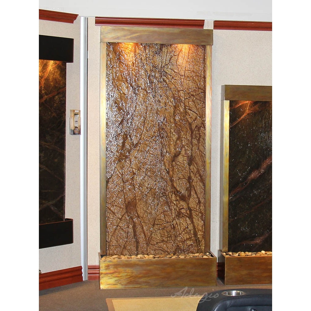 Adagio Tranquil River Flush Mounted to Rear of the Base 90"H x 41"W Indoor Floor Fountain TRF3512