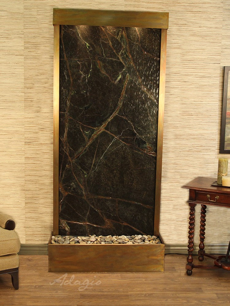 Adagio Tranquil River Flush Mounted to Rear of the Base 90"H x 41"W Indoor Floor Fountain TRF3512