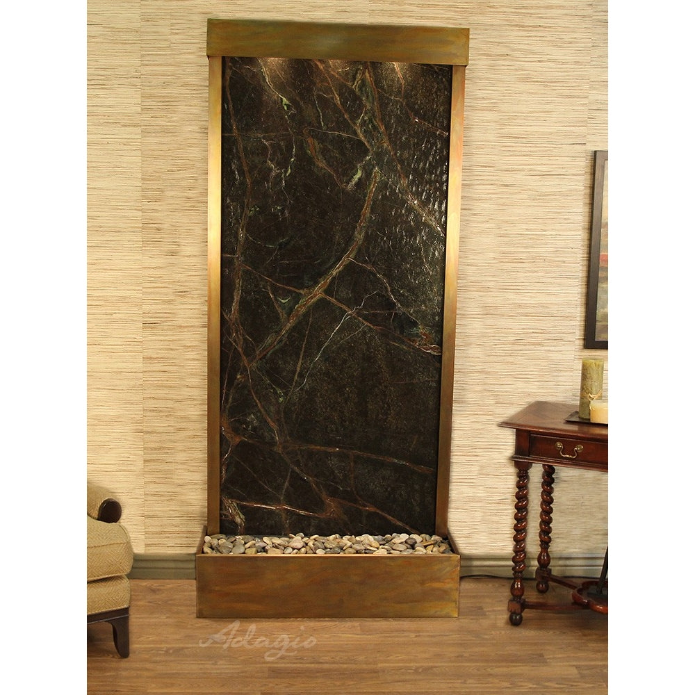 Adagio Tranquil River Flush Mounted to Rear of the Base 90"H x 41"W Indoor Floor Fountain TRF3512