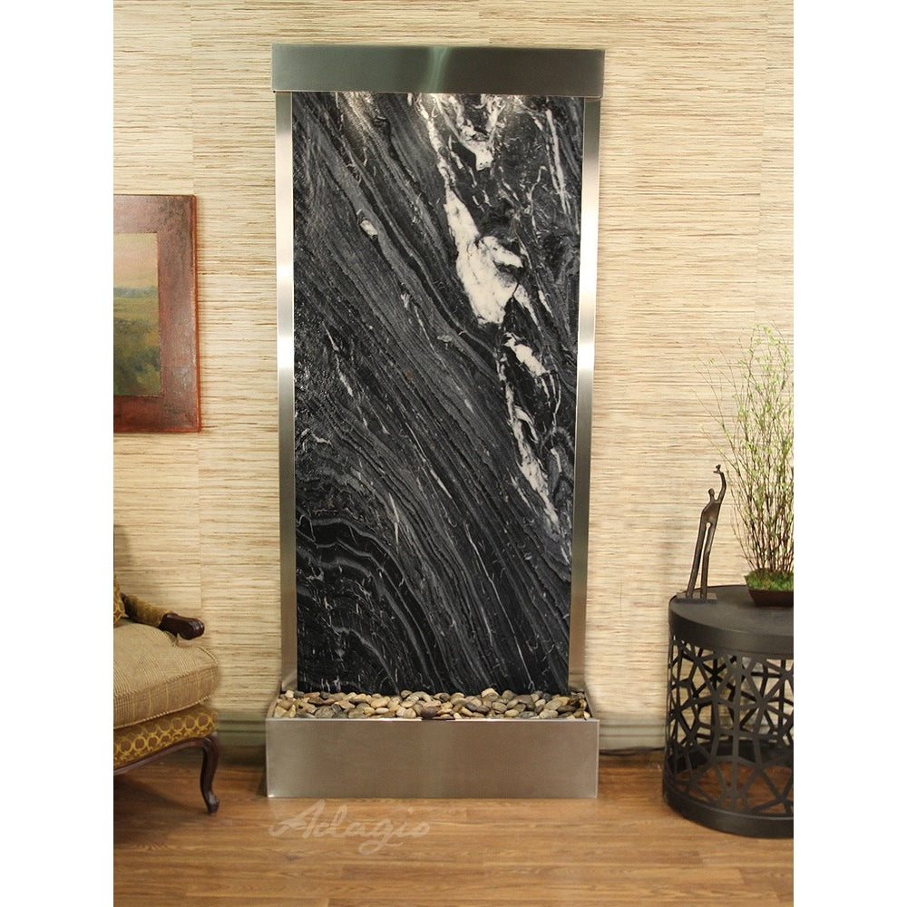 Adagio Tranquil River Flush Mounted to Rear of the Base 90"H x 41"W Indoor Floor Fountain TRF3512