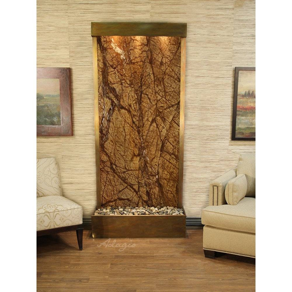 Adagio Tranquil River Flush Mounted to Rear of the Base 90"H x 41"W Indoor Floor Fountain TRF3512