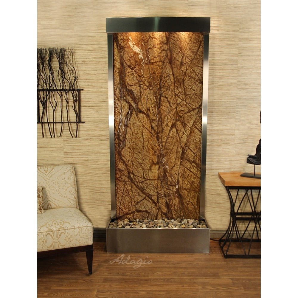 Adagio Tranquil River Flush Mounted to Rear of the Base 90"H x 41"W Indoor Floor Fountain TRF3512