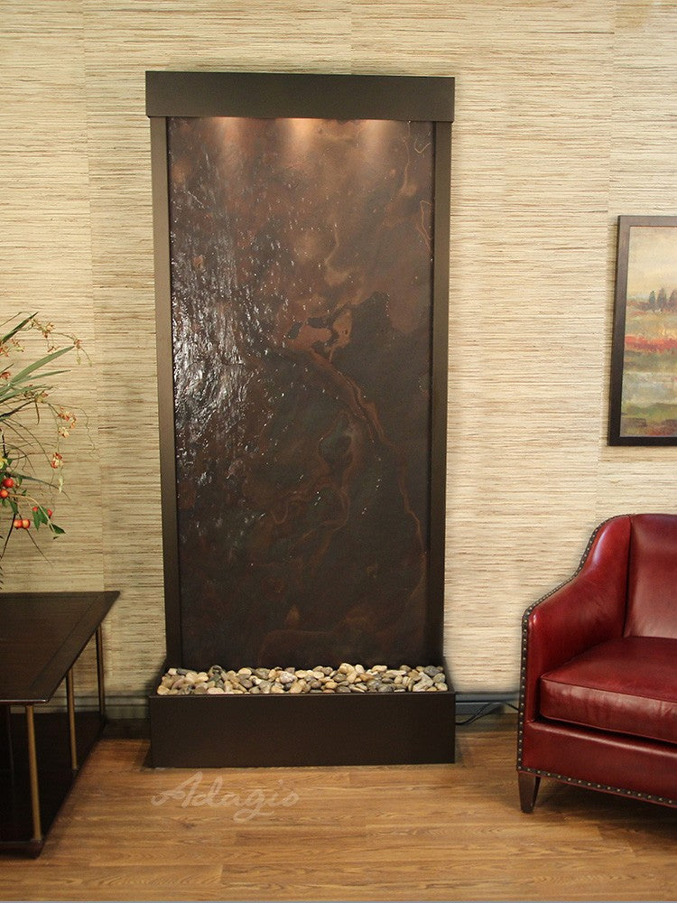 Adagio Tranquil River Flush Mounted to Rear of the Base 90"H x 41"W Indoor Floor Fountain TRF3512
