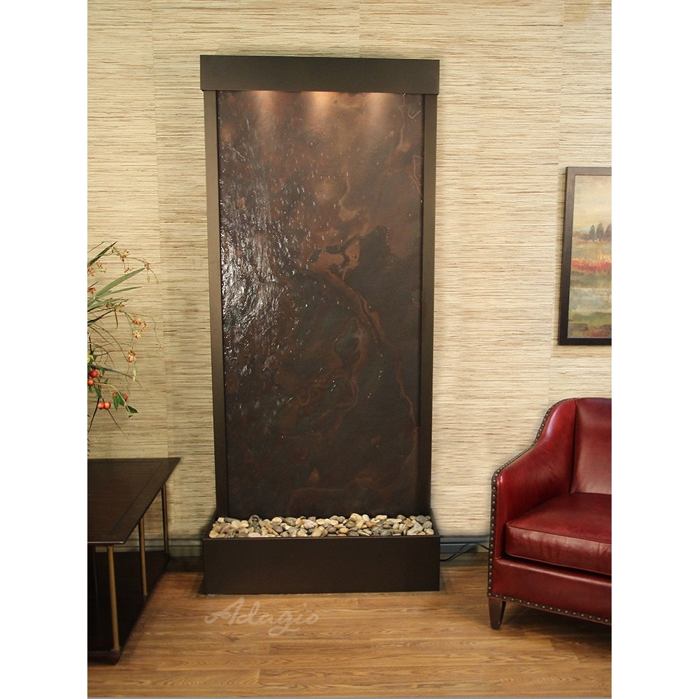 Adagio Tranquil River Flush Mounted to Rear of the Base 90"H x 41"W Indoor Floor Fountain TRF3512