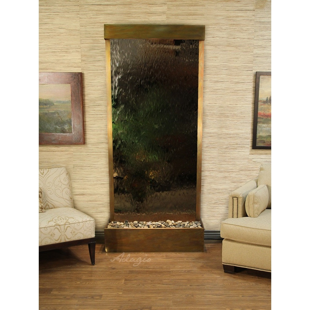 Adagio Tranquil River Flush Mounted to Rear of the Base 90"H x 41"W Indoor Floor Fountain TRF3512