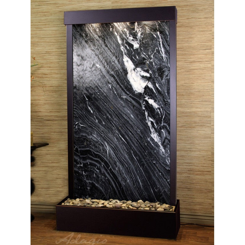 Adagio Tranquil River Flush Mounted to Rear of the Base 90"H x 41"W Indoor Floor Fountain TRF3512
