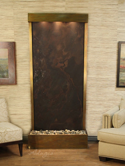 Adagio Tranquil River Flush Mounted to Rear of the Base 90"H x 41"W Indoor Floor Fountain TRF3512