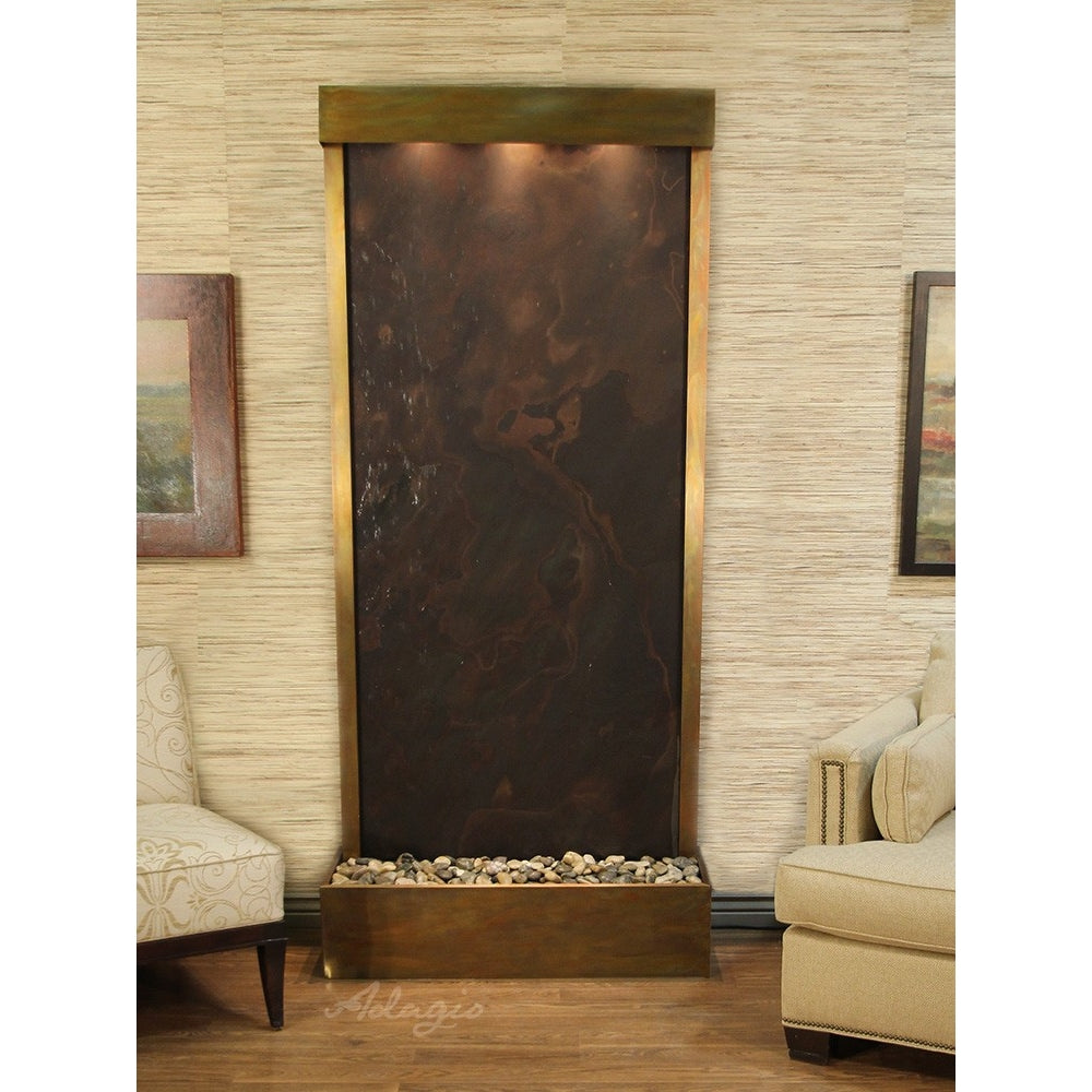 Adagio Tranquil River Flush Mounted to Rear of the Base 90"H x 41"W Indoor Floor Fountain TRF3512