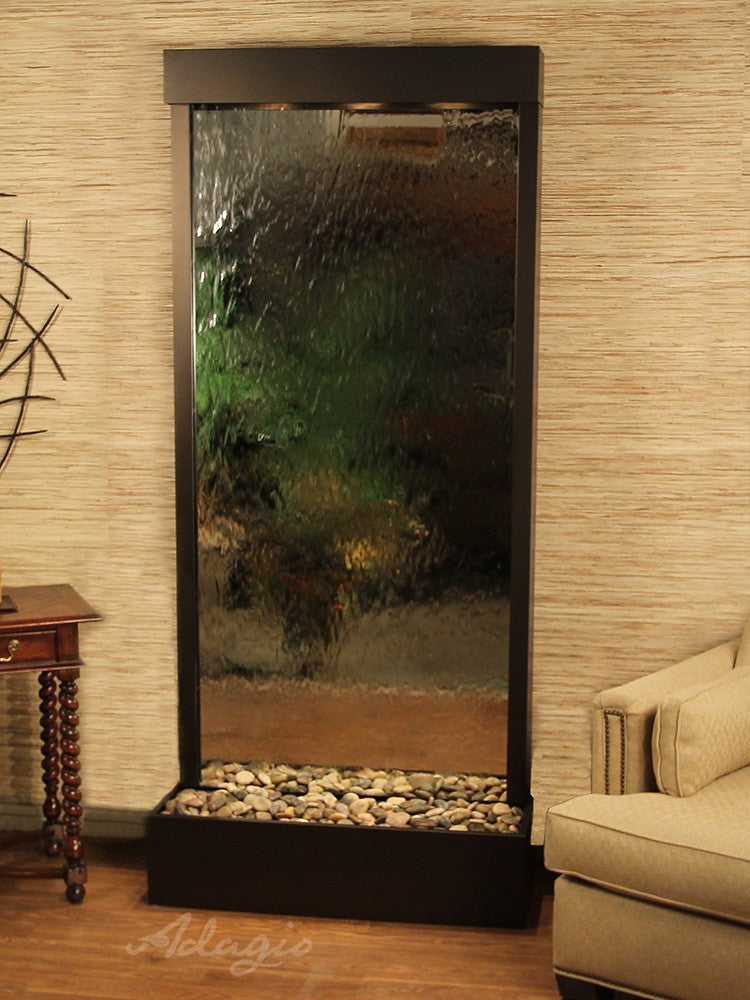 Adagio Tranquil River Flush Mounted to Rear of the Base 90"H x 41"W Indoor Floor Fountain TRF3512