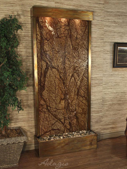 Adagio Tranquil River Flush Mounted to Rear of the Base 90"H x 41"W Indoor Floor Fountain TRF3512