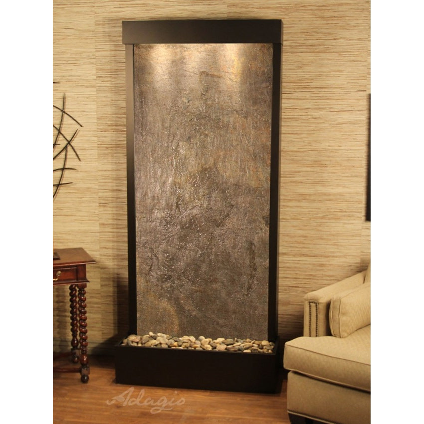 Adagio Tranquil River Flush Mounted to Rear of the Base 90"H x 41"W Indoor Floor Fountain TRF3512