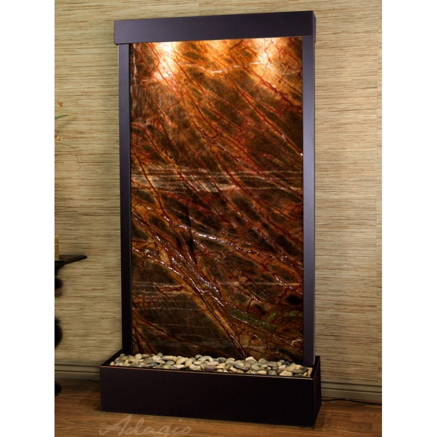 Adagio Tranquil River Flush Mounted to Rear of the Base 90"H x 41"W Indoor Floor Fountain TRF3512