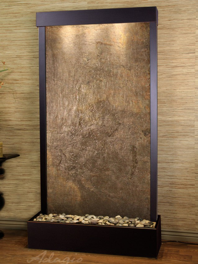 Adagio Tranquil River Flush Mounted to Rear of the Base 90"H x 41"W Indoor Floor Fountain TRF3512