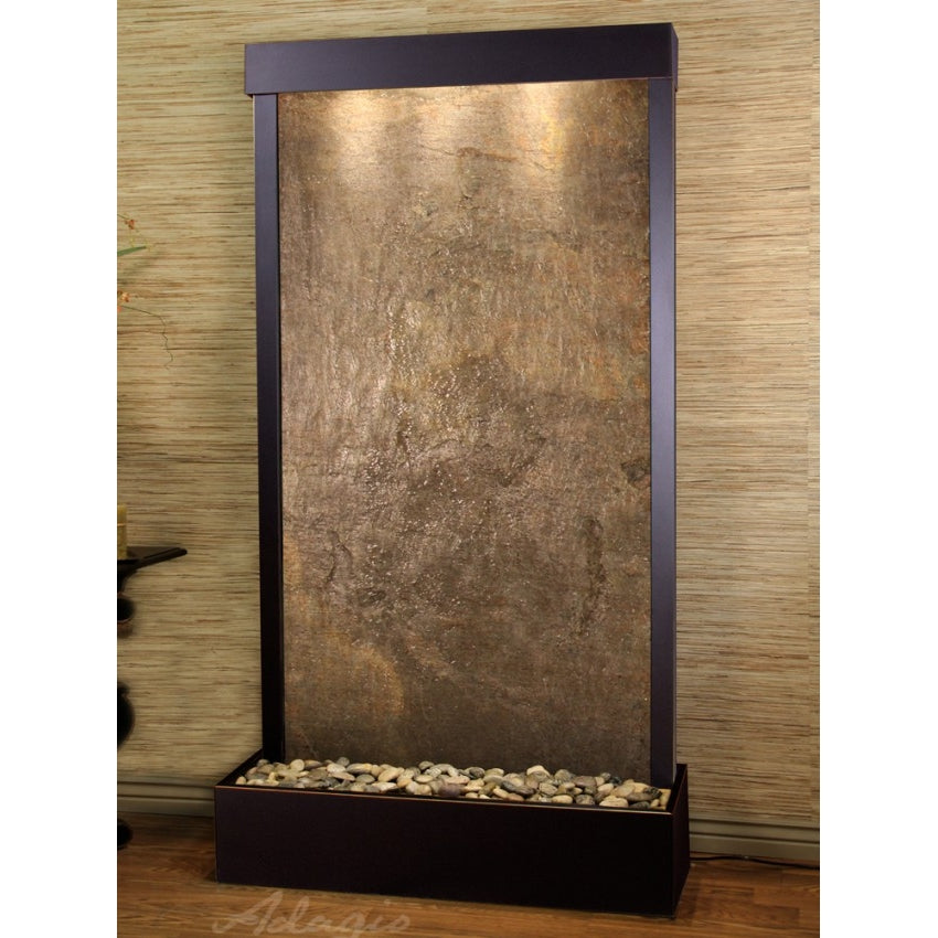 Adagio Tranquil River Flush Mounted to Rear of the Base 90"H x 41"W Indoor Floor Fountain TRF3512