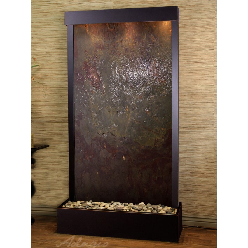 Adagio Tranquil River Flush Mounted to Rear of the Base 90"H x 41"W Indoor Floor Fountain TRF3512
