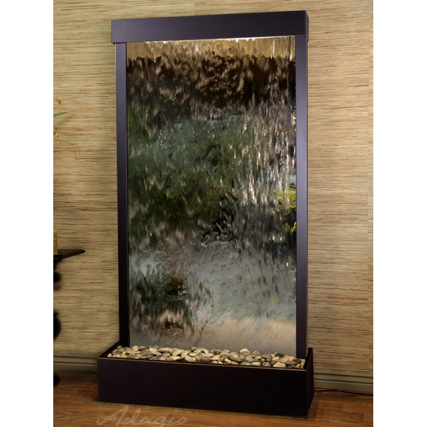 Adagio Tranquil River Flush Mounted to Rear of the Base 90"H x 41"W Indoor Floor Fountain TRF3512