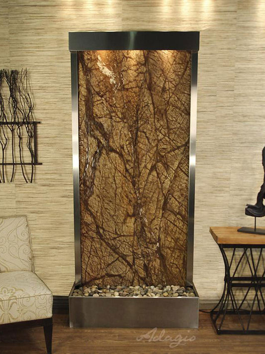 Adagio Tranquil River Flush Mounted to Rear of the Base 90"H x 41"W Indoor Floor Fountain TRF3512