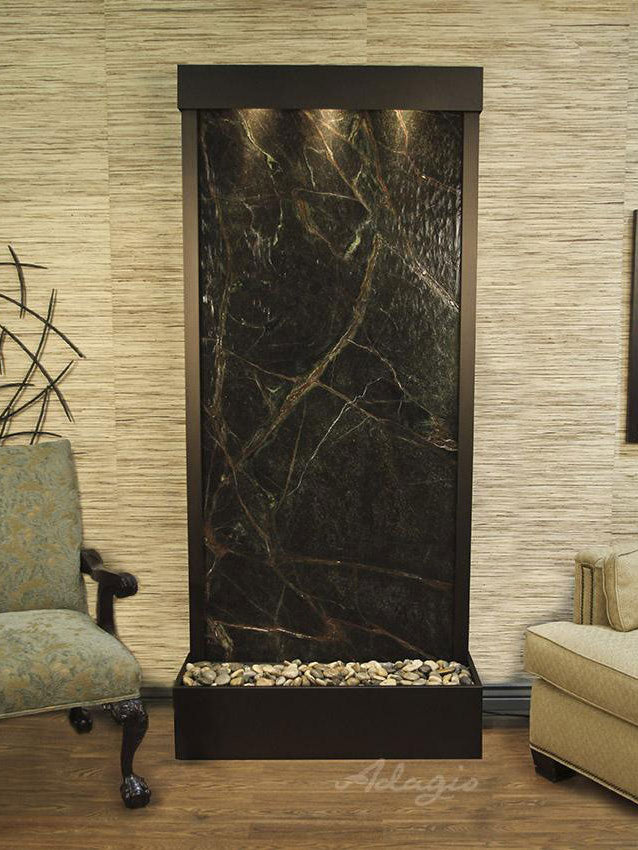 Adagio Tranquil River Flush Mounted to Rear of the Base 90"H x 41"W Indoor Floor Fountain TRF3512