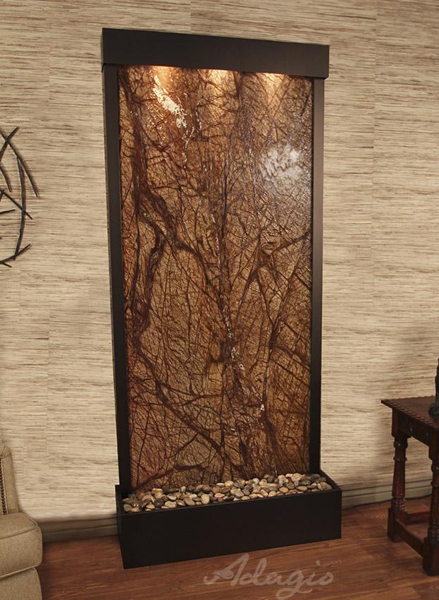Adagio Tranquil River Flush Mounted to Rear of the Base 90"H x 41"W Indoor Floor Fountain TRF3512