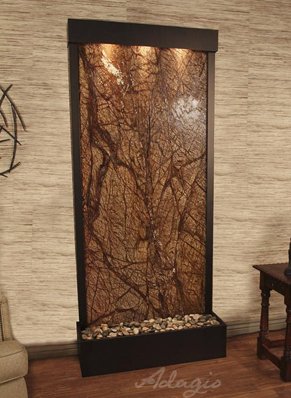 Adagio Tranquil River Flush Mounted to Rear of the Base 90"H x 41"W Indoor Floor Fountain TRF3512