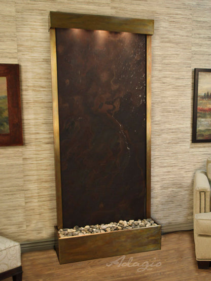 Adagio Tranquil River Flush Mounted to Rear of the Base 90"H x 41"W Indoor Floor Fountain TRF3512