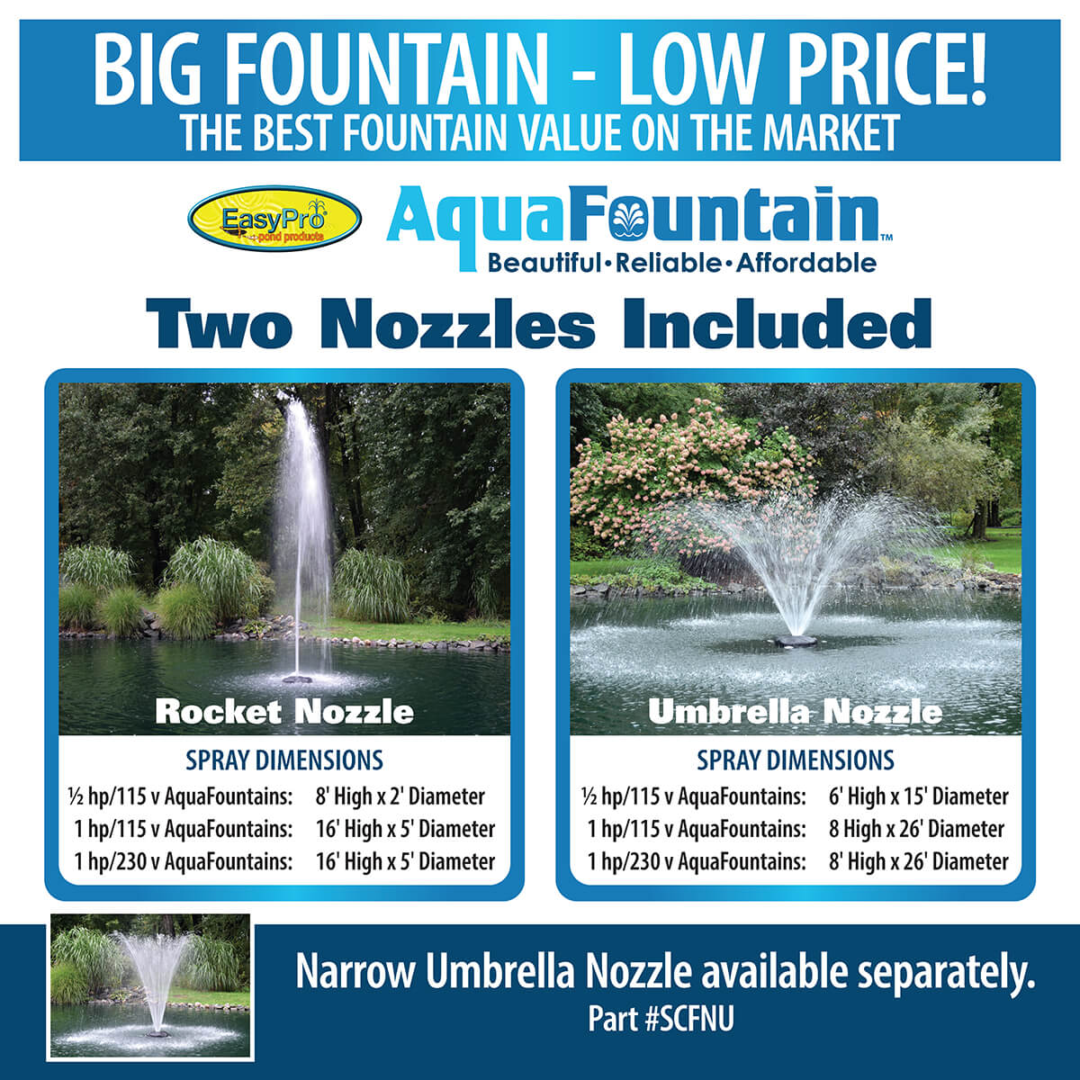 Easy Pro Pond 1/2 HP AquaFountain