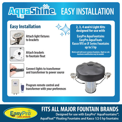 Easy Pro Pond AquaShine Four Light Warm White LED Light Kit for Fountains WFL4-100