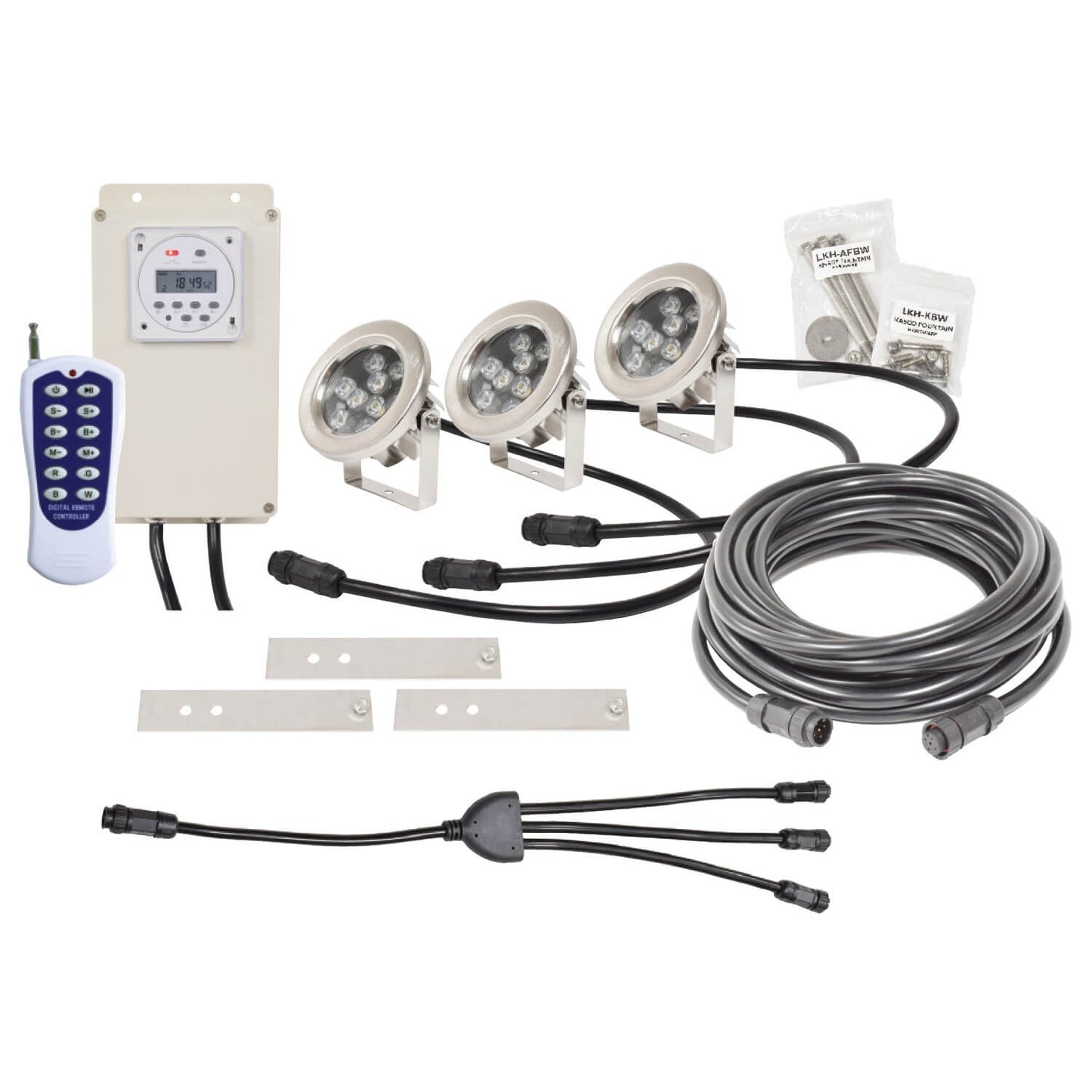 Easy Pro Pond AquaShine Three Light Color Changing LED Fountain Light Kits