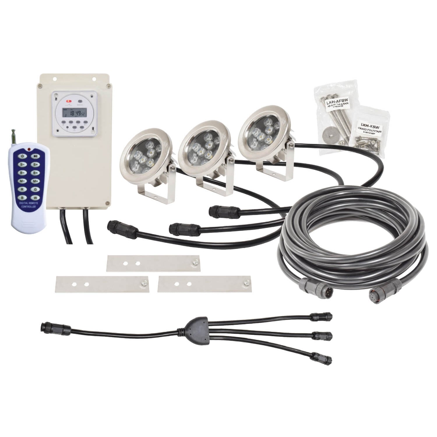 Easy Pro Pond AquaShine Three Light Color Changing LED Fountain Light Kits